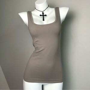 Basic Taupe Slim Fit Tank Top